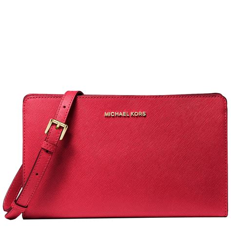 michael kors 32f6gtvc3l|Jet Set Large Saffiano Leather Convertible Crossbody .